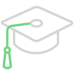 Icon representing training, knowledge transfer, and team support.