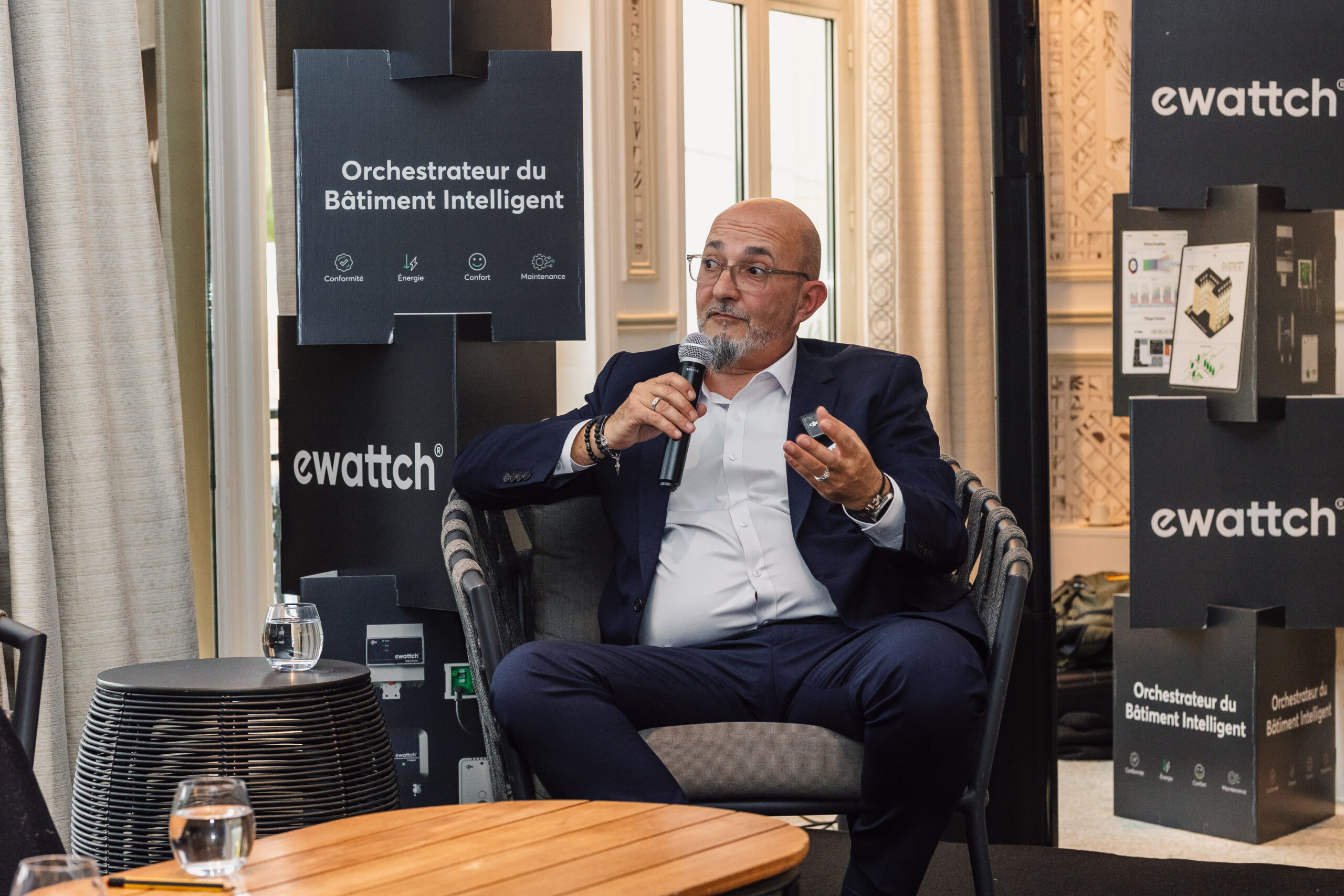 Jean-Philippe FISCHEL de Greenkapt prenant la parole pour partager son retour d'expérience lors de l'événement Ewattch 2025